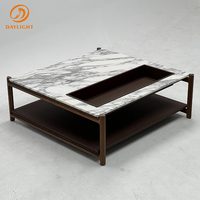 Table basse moderne de luxe en marbre italien et bois de noyer, couleur et taille personnalisables, meubles de salon