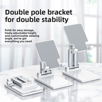 Support de bureau pliable et réglable en plastique de bonne qualité à double tube pour téléphone portable et tablette