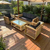 PE-Rattan Gartenmöbel PE-Rattan Geflecht Sektional Outdoor-Konversations-Set Wasserdichtes Sofa-Set