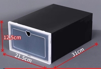 Boîte de rangement à chaussures empilable et pliable en plastique transparent pour la salle de bain, la cuisine et les voyages