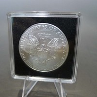 Capsule de monnaie carrée en acrylique transparent, étui de protection pour pièce de monnaie américaine Silver Eagle, porte-pièce commémorative avec mousse noire insérée