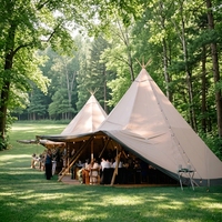 Grande tente de réception, mariage, hôtel, café, glamping, safari, tipi, camping en plein air, tente pyramide indienne imperméable