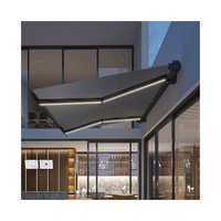 Nouvelle conception de store banne extérieur électrique rétractable pour patio, pare-soleil à bras articulé, store banne cassette intégrale gris
