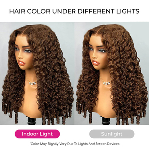 ISEE Wear and Go Glueless <strong>Wig</strong> Chocolate <strong>Brown</strong> Burmese Curly Human Hair <strong>Wigs</strong> 13x4 Transparent HD Lace Frontal <strong>Wig</strong> Pre-plucked - Product Image 3