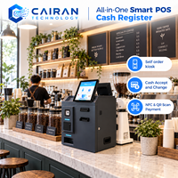 Caisse enregistreuse en libre-service Cairan avec lecteur de billets/monnaie, lecteur NFC, lecteur de code QR, écran tactile 15,6 pouces, système POS