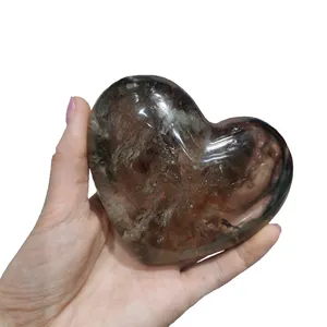 Wholesale Natural Smoky Quartz Heart-shaped Polished Smoky Quartz Crystals Stone for Healing