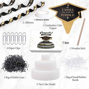 DAMAI Graduation Party <b>Cake</b> Stand Creative Party <b>Supplies</b> Dessert Display <b>Decoration</b> for School Graduation Celebration Favors - Product Image 4