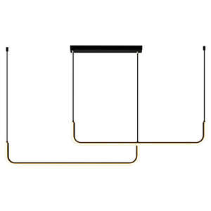 New Arrival Nordic Minimalist Long Strip Hanging <b>Lamp</b> Kitchen Island <b>Black</b> Linear Pendant Light - Product Image 3