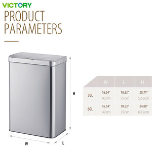 Cubo de Basura con Sensor para Cocina, 50L 60L, Inoxidable, sin Contacto, para Hotel, Cubo de Basura Automático Inteligente con Sensor - Product Image 2