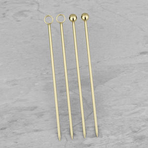 Yeni Ürün Fikirleri 2026 Ev Barı Aracı Altın Paslanmaz Çelik 304 Kokteyl Çubukları Metal Meyve Kürdanları Garnitür Şişleri Meze - Product Image 1