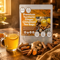 Sachets de thé naturel pur au gingembre et à la cannelle sans caféine, non OGM, pour la maison, le bureau, le bien-être quotidien, la tasse du matin
