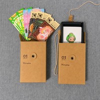Boîte à enveloppes en papier kraft portable avec logo personnalisé, fermeture à cordon, pour cartes, bijoux, cadeaux, petites fournitures de papeterie - Écologique et réutilisable