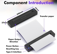 Printer Thermal Nirkabel Mini Portabel 2in1 A4 untuk Pencetakan Dokumen dan Tato  Pabrikasi Kelas Profesional Grosir Kustom