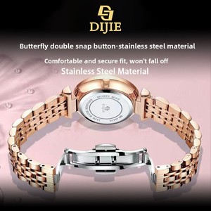 Orologio da Polso al Quarzo di Lusso in Lega, Ecologico, da Donna, in Acciaio Inossidabile, con Taglio Diamantato, Profilo Ultra-Sottile 16mm 33mm, con Lancette - Product Image 4