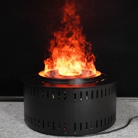Cheminée électrique à vapeur d'eau de 50 cm, personnalisable en usine, petite, multicolore, avec décoration de flamme LED 3D ronde