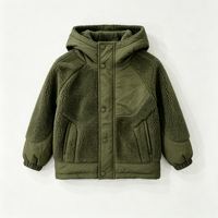 Ensemble de vêtements unisexe pour tout-petits, manteau d'hiver en polaire Sherpa épais avec capuche, idéal pour les activités de plein air et les jeux