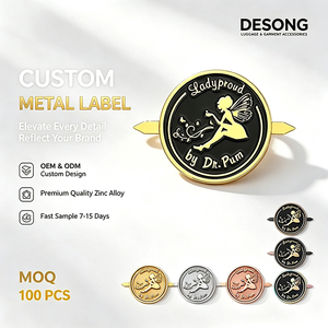 custom gold embossed metal label <b>tag</b> plate custom logo for garment accessories <b>clothes</b> bag product category garment labels - Product Image 1
