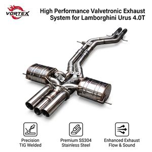 Système d'échappement Vortex Premium en acier inoxydable poli avec trois sorties centrales pour Lamborghini Urus 4.0T 2018-2025 - Product Image 1