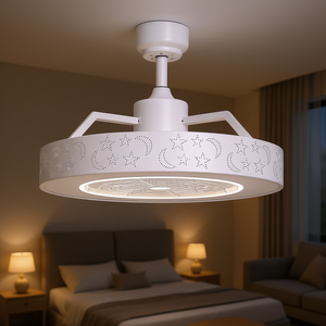 Ventilador de techo LED de 23 pulgadas con control remoto, motor de CC de montaje empotrado, luz blanca para dormitorio - Product Image 2