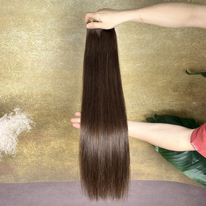 ขายส่ง # ผมตรงสีน้ำตาลเข้ม 2 สี แบบเส้นผมมนุษย์แท้ 100%  จัดเรียงเกล็ดผม  แบบต่อผม  แบบเส้นคู่ - Product Image 5