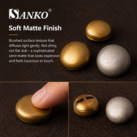 Boutons en métal sur mesure SANKO, forme dôme, surface lisse, finition mate or et argent, pour manteau, blazer, costume