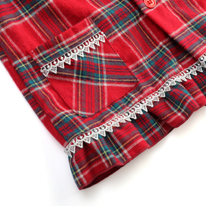 RTS Christmas Tartan Sibling Matching Franela Pijamas Set Pareja Botón Abajo Pijamas Pantalones Set Baby Girl Night Dress Family Pjs - Product Image 5