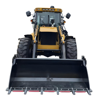 Engins de terrassement les moins chers Mini tracteur tracteur agricole 4x4 remorquable avec pelle rétrocaveuse à vendre