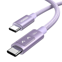 Kabel Pengisian Cepat UGREEN Uno 100W PD USB C ke USB C 5A 100cm dengan Layar LED, Kabel Pengisian Tipe C untuk iPhone 16 15