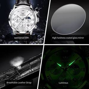 <span class=keywords><strong>Montre</strong></span> pour homme OLEVS 5529 de luxe, étanche, bracelet en cuir, chronographe à quartz, phase lunaire, lumineuse, <span class=keywords><strong>montre</strong></span>-bracelet décontractée pour homme - Product Image 6