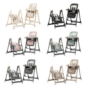<span class=keywords><strong>Chaise</strong></span> <span class=keywords><strong>haute</strong></span> pliable pour bébé avec roues, 8 hauteurs réglables et dossier à 6 positions avec <span class=keywords><strong>harnais</strong></span> à 5 points et double plateau amovible - Product Image 2