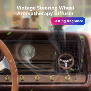 น้ำหอมปรับอากาศในรถยนต์สำหรับผู้ชาย ดีไซน์ไม้พวงมาลัยย้อนยุค ติดช่องแอร์ ใช้เป็นของขวัญในเทศกาลต่างๆ - Product Image 3
