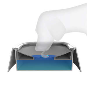 Bol d'eau flottant anti-éclaboussures écologique pour chien et chat Conception suspendue Capacité de 1,5 L Forme carrée Ne pas déborder Boisson lente pour - Product Image 4