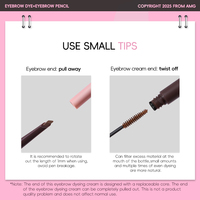 Vente en gros de stylo à sourcils 2 en 1, teinture pour sourcils et stylo à sourcils, haute pigmentation, imperméable, longue tenue, aspect naturel, rehausseur de sourcils pour un usage quotidien