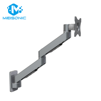 Support d'écran réglable Meisonic M8-EX02-W avec bras articulé à ressort à gaz, en alliage d'aluminium, capacité de charge de 10 kg