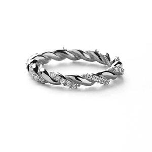 Milskye diamant fiançailles à la mode 2024 925 bijoux en argent sterling plaqué or 18 carats <span class=keywords><strong>cercle</strong></span> la bague d'amitié en zircon - Product Image 3