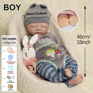 <span class=keywords><strong>18</strong></span> дюймов, Реалистичная силиконовая кукла для сна - Product Image 5