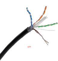 Kabel LAN Cat6 Premium 305m UTP 23AWG Tembaga Murni, Kabel Jaringan Lulus Uji Kecepatan Tinggi 1000ft untuk Pusat Data