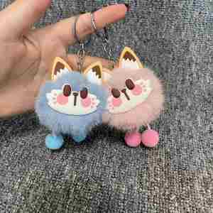 Porte-clés en peluche Chat porte-bonheur en gros - Adorable pendentif clochette de dessin animé pour sac d'école, machine à poupées, cadeau - Product Image 3