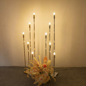 LANJO Modern 120cm 10 Arm Metal Acrylic Gold Light <b>Props</b> Candelabra Wedding Decoration Lights Stand Candlestick Party <b>Stage</b> - Product Image 5