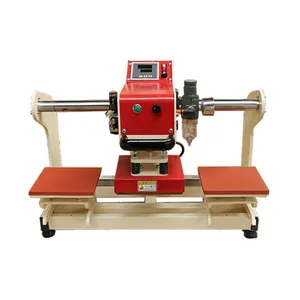 Double station Heat Press Machine Pneumatic automatic can continuous work T-shirt Printing Machine For T-shirt shirt logo brand