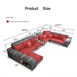 Altavoz multiusos con forma de U para sala de estar, nuevo modelo, 7 plazas, sofá seccional moderno de terciopelo súper suave - Product Image 5
