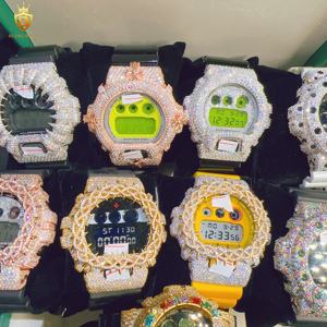 DW6900 Fashion Hip Hop argento Sterling 925 Pass diamante Tester ghiacciato VVS Miossanite diamante cassa per orologio lunetta - Product Image 5