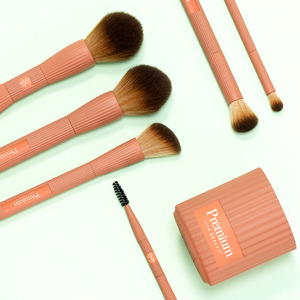 Juego de Brochas de Maquillaje Veganas y Libres de Crueldad Animal, 7 Piezas, Doble Punta, Mango Verde Oscuro, Sin Deformación, para Salón de Belleza, Venta al Por Mayor - Product Image 2