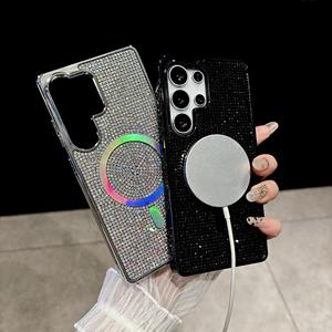 Funda de Teléfono con Diamantes Brillantes y Revestimiento de TPU+PC para Samsung Galaxy S25 Plus S24 S23 S22 Ultra, Carga Inalámbrica, Cubierta Magnética - Product Image 5
