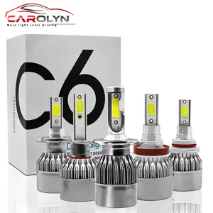 De gros c6 h1 led phare-Phare de voiture LED C6 H4, ampoule H4, lumière, H13 9005hb3 9006 H1 H3 H27 881 H11 12V, 2 pièces