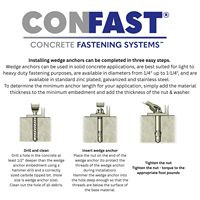 Ancre à coin CONFAST 1/2\" x 4-1/4\" zinguée (boîte de 25)