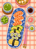 Kits de peinture au diamant 5D modernes peints à la main, motifs de dessins animés, gâteaux et aliments, DIY