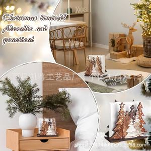 Wooden Christmas <b>Tree</b> Shaped Tissue Holder Desktop Napkin Holder Holiday Decoration Desktop <b>Standing</b> Tissue Organizer - Product Image 4