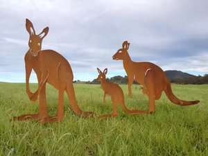 Adorno Decorativo para Jardín de Acero Corten Resistente, Diseño de Canguro, Corte Láser - Product Image 4