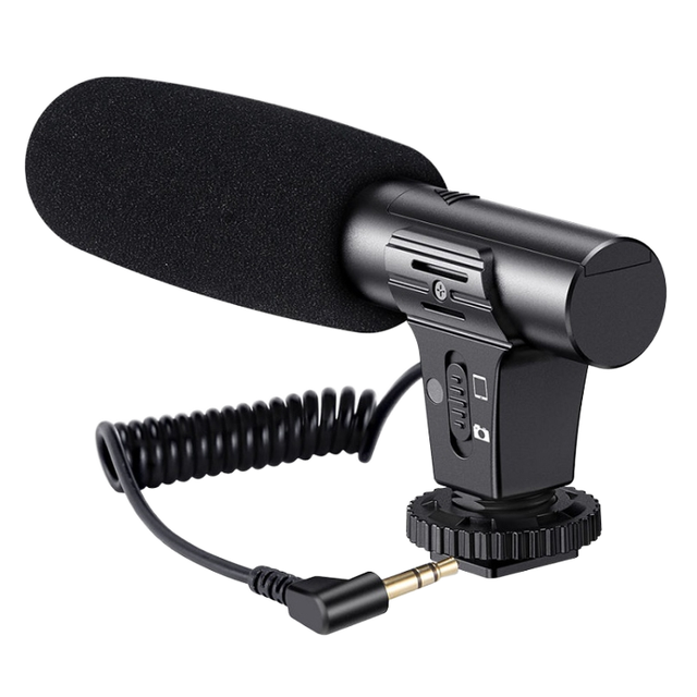 Light-weight Noise Cancelling Video Recording Live Camera Mobile Conference Microphone with Plastic & Metal Construction
